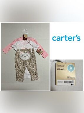 🆕CARTER’S - 6M - NWT - INFANT GIRLS 3PC LEOPARD CAT SET